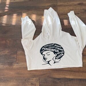 White Graphic Hoodie - Empowering Design